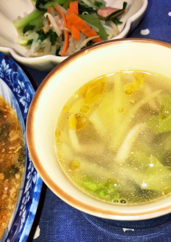 簡単あと1品　生姜と白菜とキノコのスープ-レシピのメイン写真