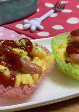 お弁当に♡ポークピッツと卵のふわふわ炒め-レシピのメイン写真