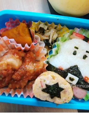 簡単♬前向きミニパトカー キャラ弁-レシピのメイン写真