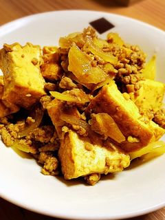厚揚げと豚ひき肉のカレー炒め-レシピのメイン写真