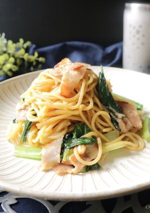 ベーコンと小松菜の和風パスタ♪-レシピのメイン写真