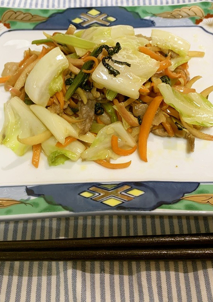 りんごの皮と残り野菜の炒め物　塩だれ風味-レシピのメイン写真