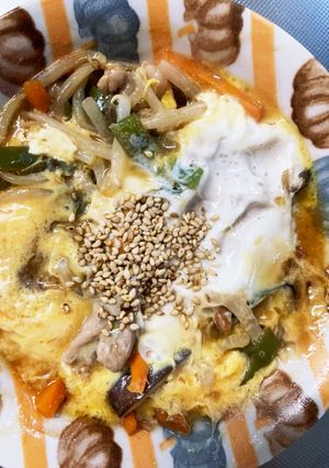 全てレンジ王将の天津飯味豚平焼き風-レシピのメイン写真