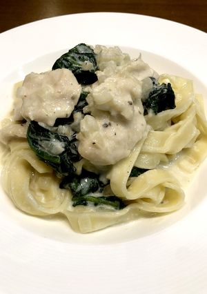 鶏とほうれん草のクリームパスタ-レシピのメイン写真