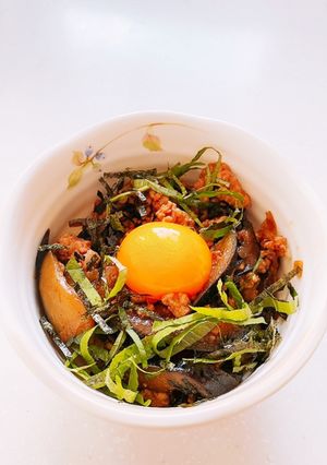 豚ひき肉と茄子の甘辛どんぶり-レシピのメイン写真