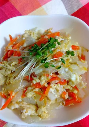 かまぼこ・玉ねぎ・にんじんの卵どんぶり-レシピのメイン写真