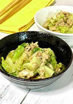 ロメインレタスのスパイシーツナマヨ炒め-レシピのメイン写真