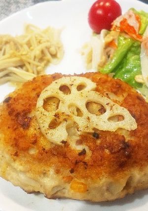 鶏蓮根のヘルシーバーグ*-レシピのメイン写真