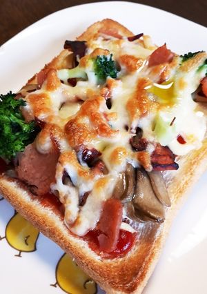 焼豚で、照り焼きチキンピザ風♪-レシピのメイン写真