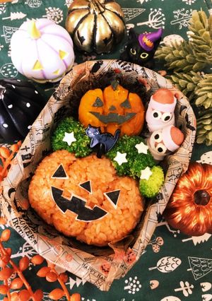 キャラ弁♡ジャックオランタンズ-レシピのメイン写真