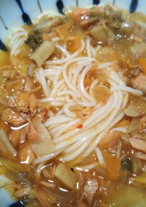 温かい☆おそうめん☆キムチ-レシピのメイン写真