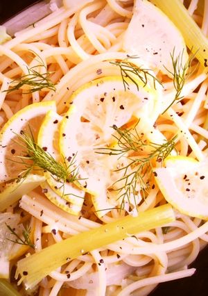 大根の葉＆塩レモンで 燃焼系スープパスタ-レシピのメイン写真