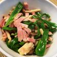 ベーコンとピーマンとしめじの鶏ガラ炒め!