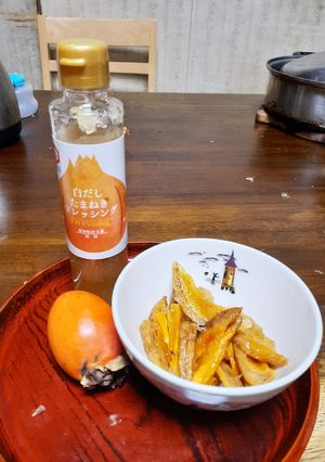 白だしたまねぎドレッシングで柿サラダ-レシピのメイン写真