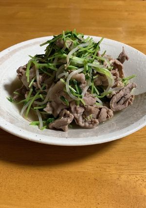 豚肉豆苗炒め-レシピのメイン写真
