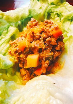 肉味噌　レタス巻き-レシピのメイン写真