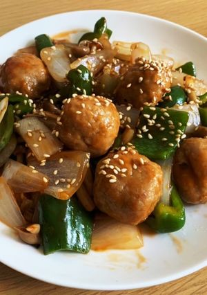 業務スーパー肉団子で酢豚風（1人前）-レシピのメイン写真