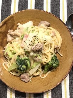 白菜ととり肉の豆乳クリームパスタ-レシピのメイン写真
