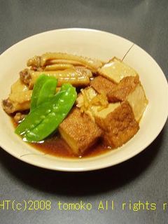 厚揚げと鶏手羽肉の煮物-レシピのメイン写真