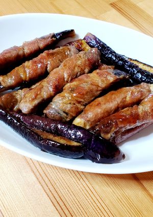 ナスの肉巻き♡お酒進むW-レシピのメイン写真