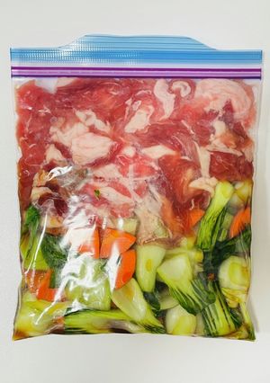 【下味冷凍】豚コマとチンゲンサイ炒め-レシピのメイン写真