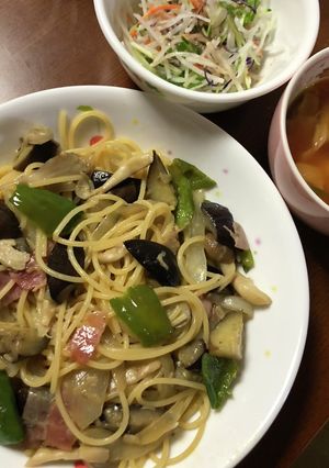 野菜いっぱい突っ込んだ和風パスタ-レシピのメイン写真