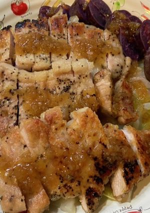 お肉にきざみ玉ねぎ☆豚ロース温野菜添え-レシピのメイン写真