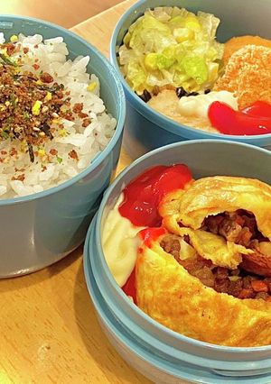 オムレツ弁当^_^ タロの弁当62-レシピのメイン写真