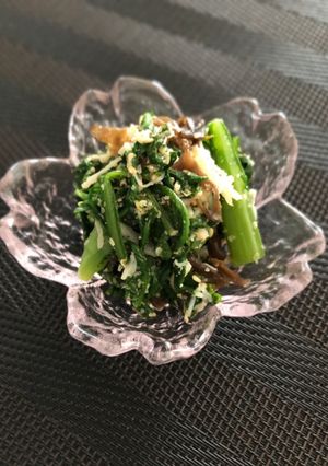 低FODMAP 春菊とホタテの辛子和え-レシピのメイン写真