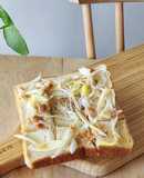 白だしで簡単☆梅ねぎバター☆朝食のパン