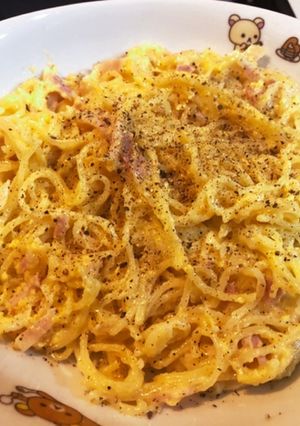 ミルク漬けもちもちパスタ　カルボナーラ-レシピのメイン写真