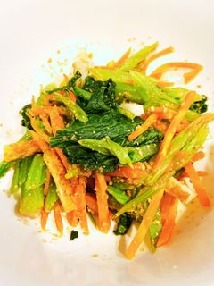 油菜心とにんじんの胡麻和え-レシピのメイン写真
