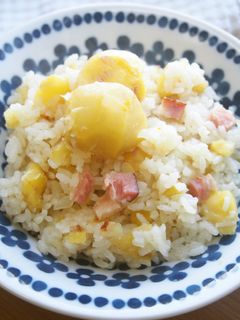 栗とベーコンのピラフ♪炊飯器で簡単に!-レシピのメイン写真
