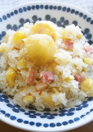 栗とベーコンのピラフ♪炊飯器で簡単に！-レシピのメイン写真