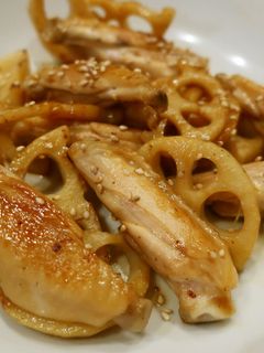 鶏手羽中とレンコンの甘酢炒め-レシピのメイン写真