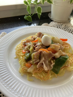 ホットクックかたあげ焼きそばの八宝菜がけ-レシピのメイン写真