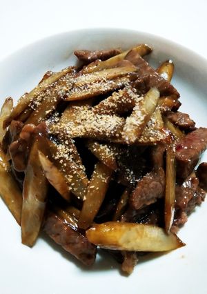 ❖牛肉とごぼうのテリテリ炒め❖-レシピのメイン写真