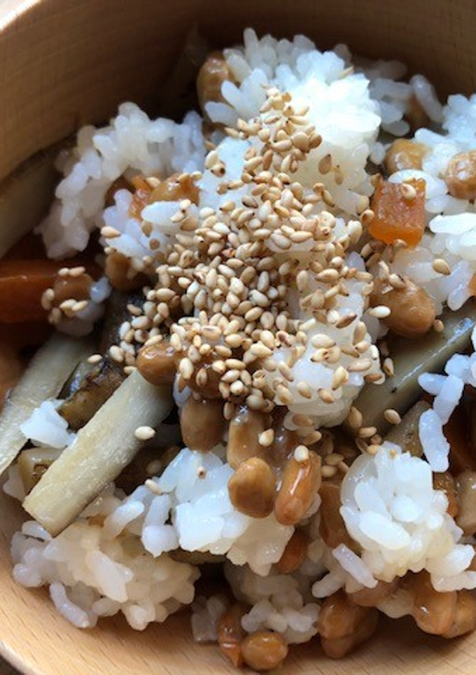 納豆ときんぴらごぼうのご飯-レシピのメイン写真