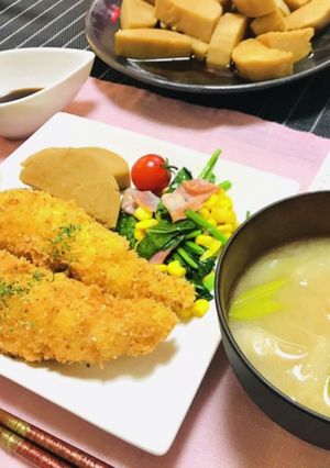 今日の夕飯ささみカツメインの夕飯献立-レシピのメイン写真