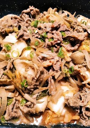 牛細切れ肉と舞茸ゴボウのキムチ炒め-レシピのメイン写真