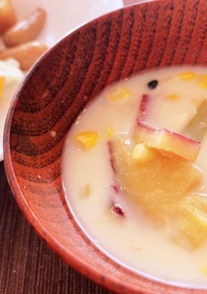 鍋の残りで簡単！あったか豆乳スープ-レシピのメイン写真