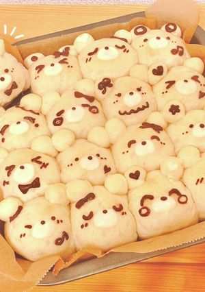 初心者も簡単！もちもちクマさんちぎりパン-レシピのメイン写真