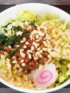 揚げ玉 納豆冷やしうどん-レシピのメイン写真