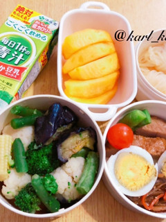 簡単照焼きチキン温野菜サラダ弁当覚書-レシピのメイン写真