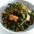 大根葉と乾物小エビの炒めもの