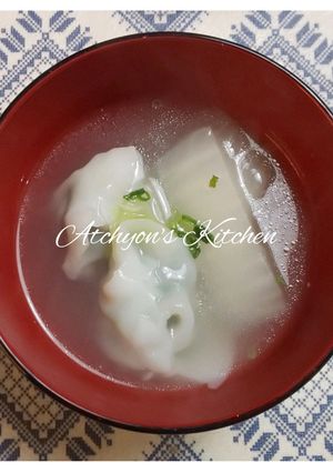 簡単！春菊ましまし米粉水餃子スープ-レシピのメイン写真