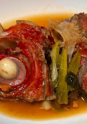 金目鯛のあら炊き！昆布つゆで味付け成功♪-レシピのメイン写真