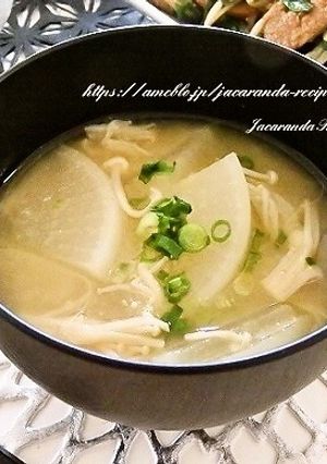 大根とえのきの味噌汁-レシピのメイン写真