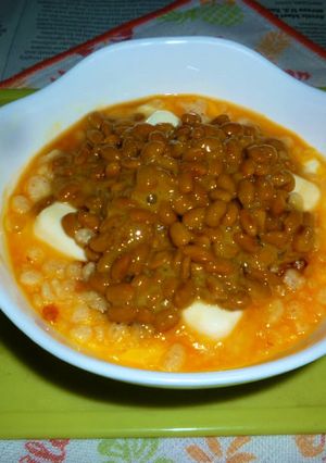 レンチンで温奴卵とじ納豆のお手軽タパス２-レシピのメイン写真