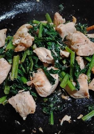 鶏肉小松菜塩炒め(簡単)-レシピのメイン写真